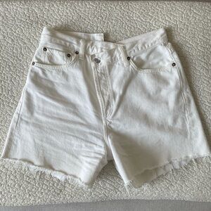 Agolde Criss Cross Denim Shorts